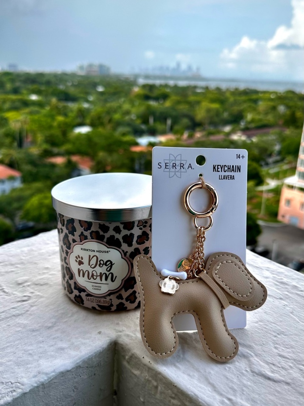 Dog Mom Candle & Dog Keychain Bag Charm Gift Bundle NWT